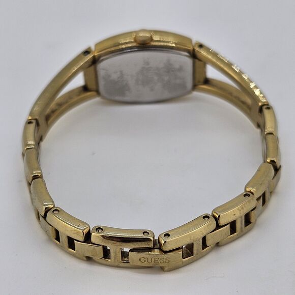 Guess Women's Watch 18MM Gray Dial Crystal Bezel Gold Bracelet 6" New Battery - Picture 9 of 13